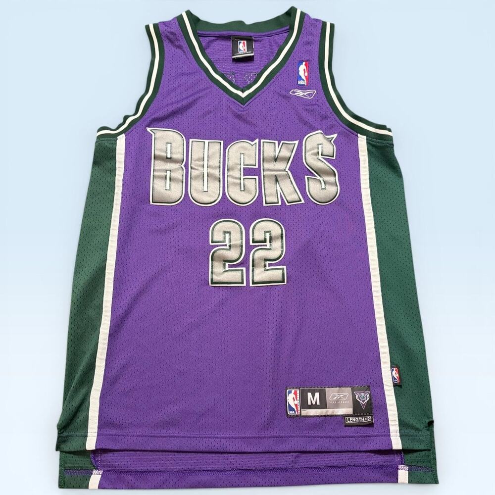 Vintage Milwaukee Bucks Jersey Mens Medium NBA Basketball Michael Redd 22 Reebok